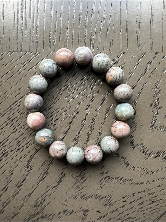 Jewelry - Oil painting Alashan agate bracelet 13mm SIZE 6.75’